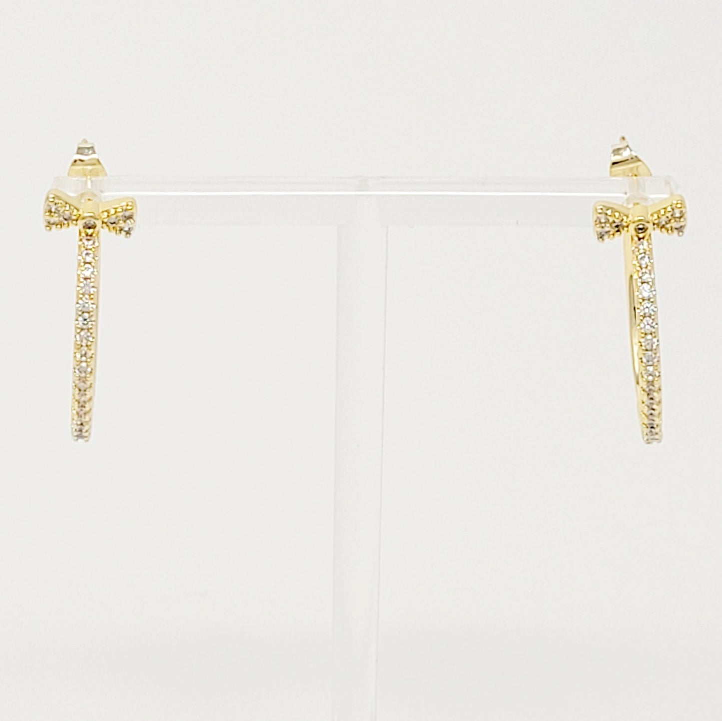 Bow on Top Hoop Earrings
