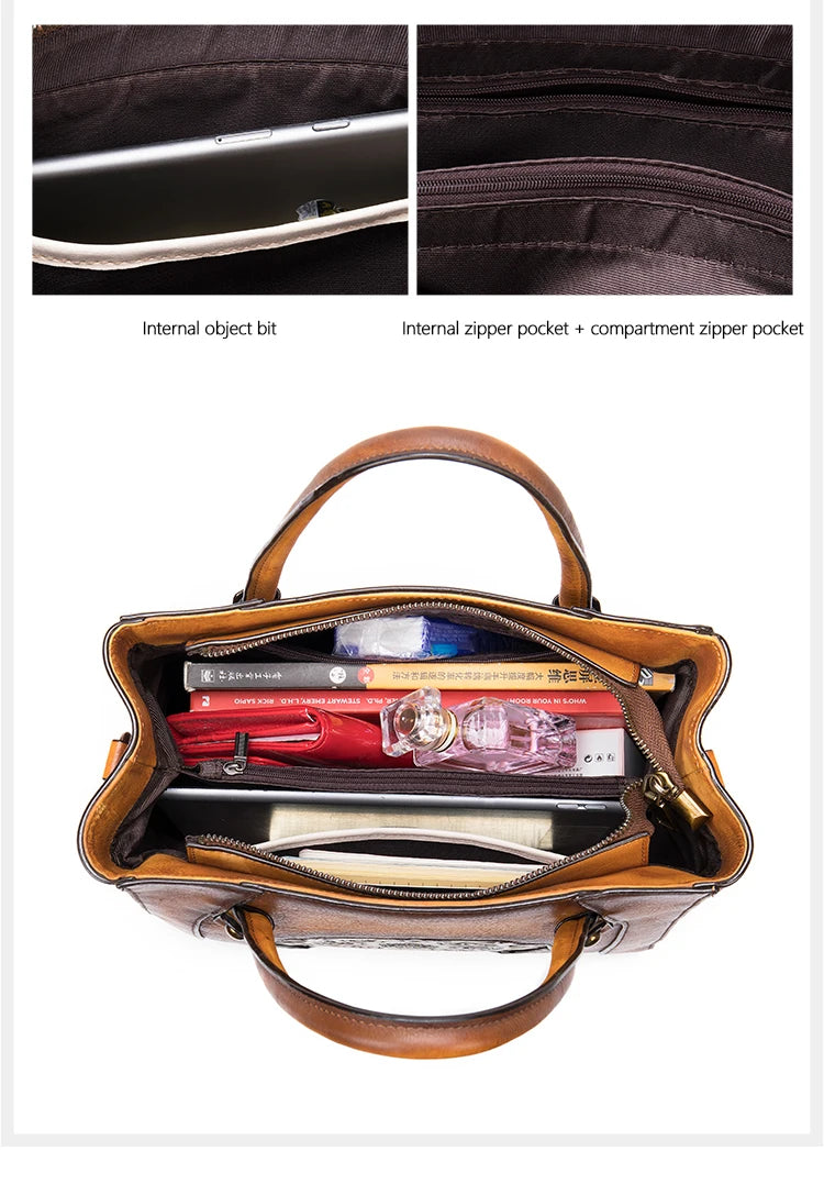 Marrant B255 Elegant Vintage Genuine Leather Bag Handbag Bags Women Handbags Ladies Luxury Handbags for Women Genuine Leather