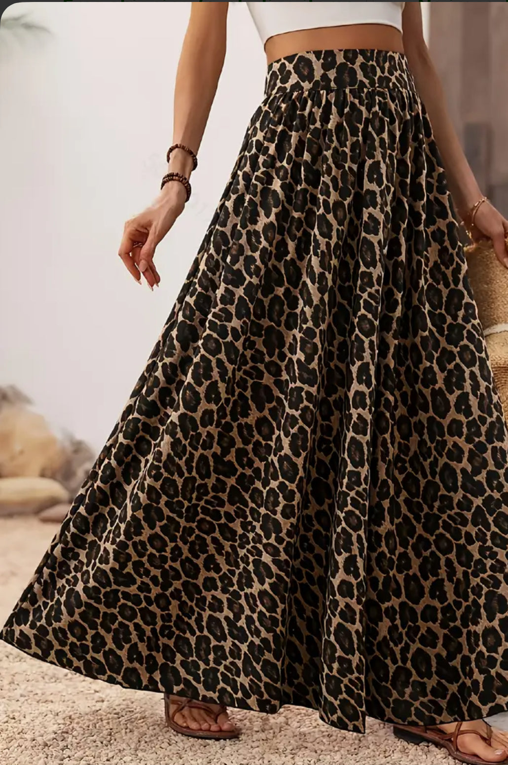 Leopard Print Maxi Skirt