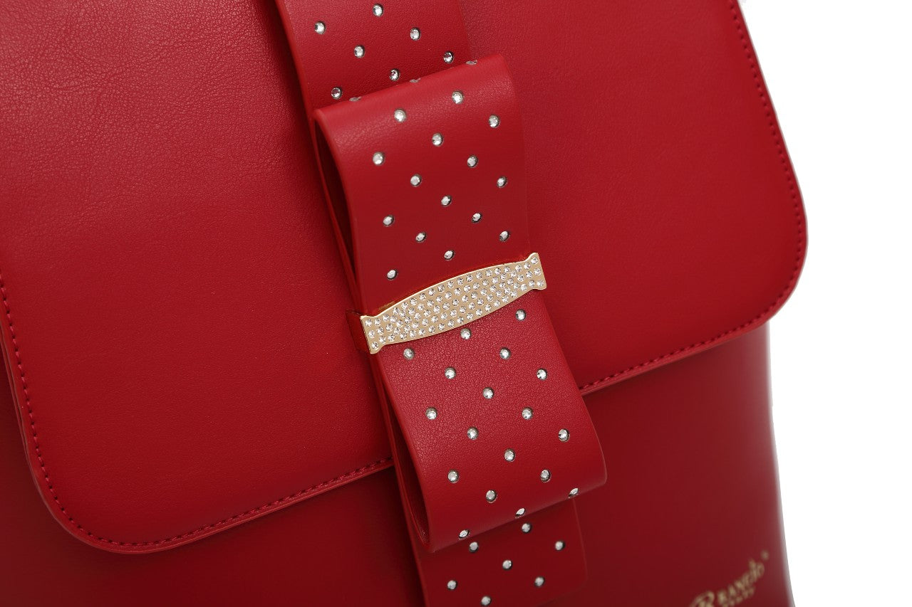 Ribbon Romance Travel Backpack With Rhinestones