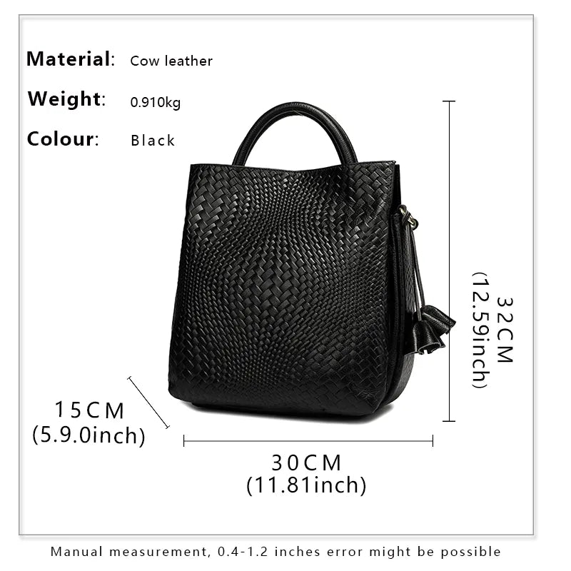 Luxury Top Layer Leather Handbags Minimalism Soft Calfskin Casual Tote Bag Fashion Women Ladies Handbag