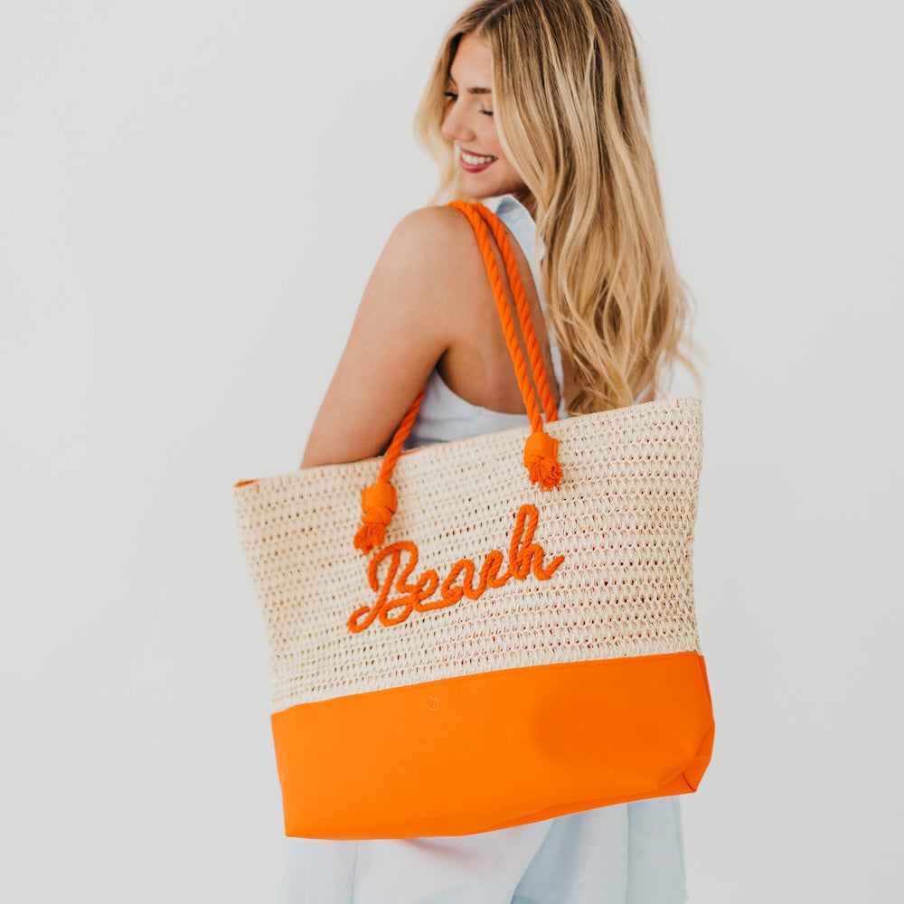 Pretty Simple Beach Bum Raffia Tote Bag