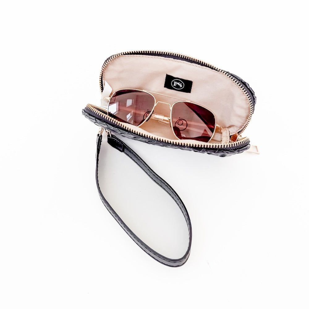 Pretty Simple Dylan Woven Sunglass Case Wristlet