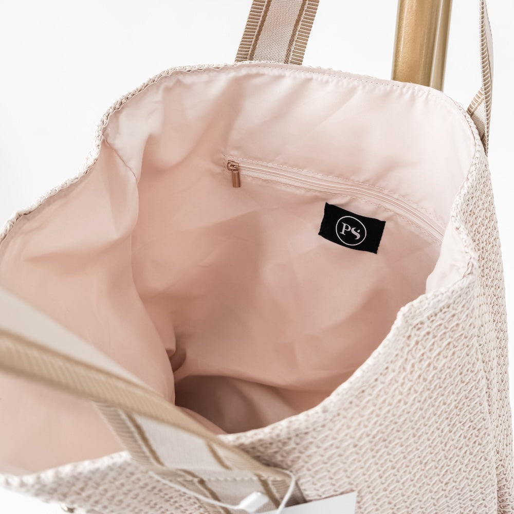 Pretty Simple Ruby Raffia Tote Bag