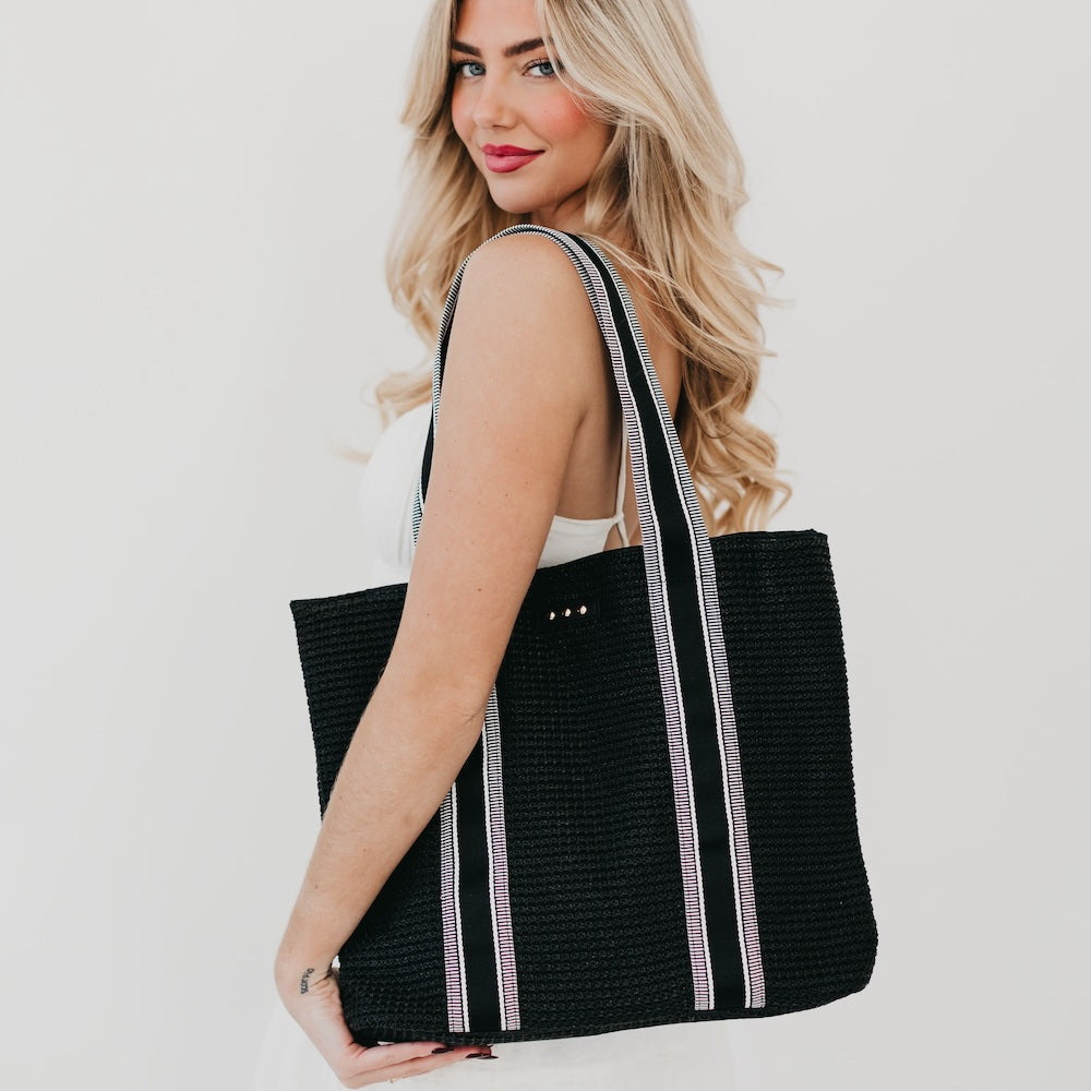 Pretty Simple Ruby Raffia Tote Bag