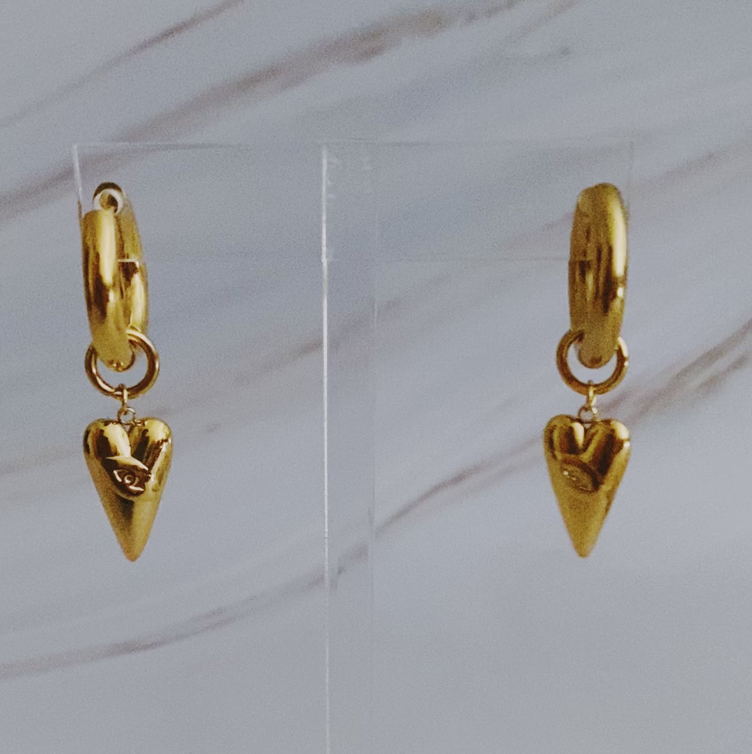 Dangle Heart Drop Earrings