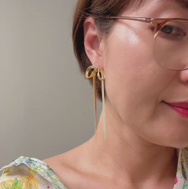 Long Drop Bow Earrings