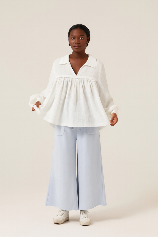 Washed Raw-Edges Outline Pockets Pants