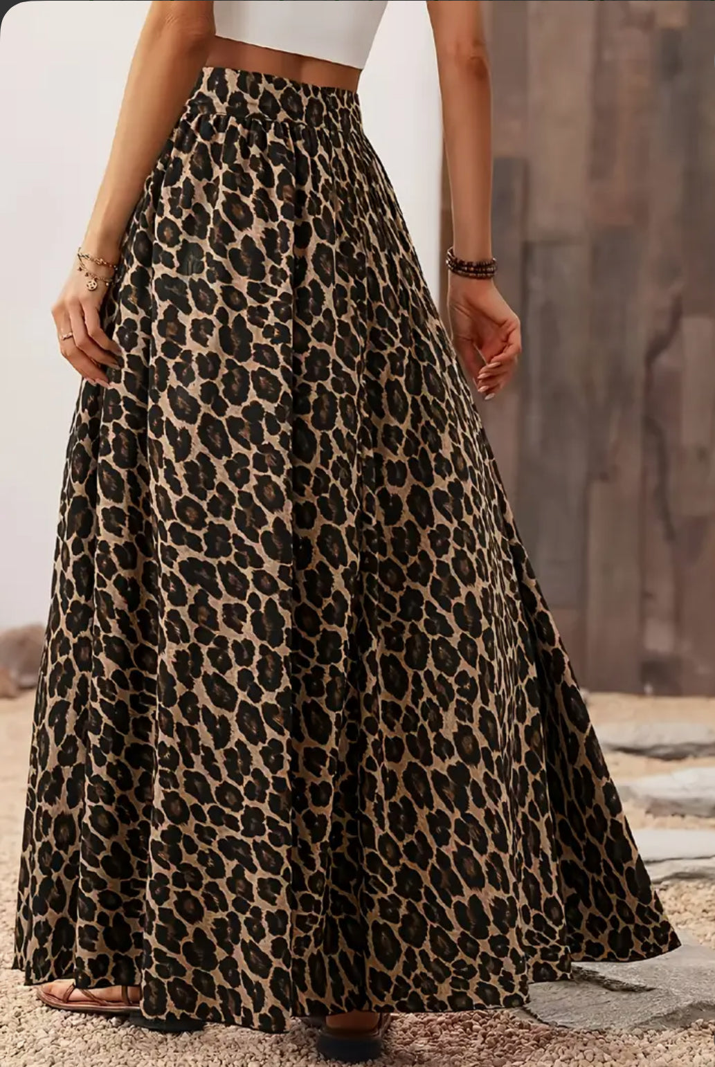 Leopard Print Maxi Skirt