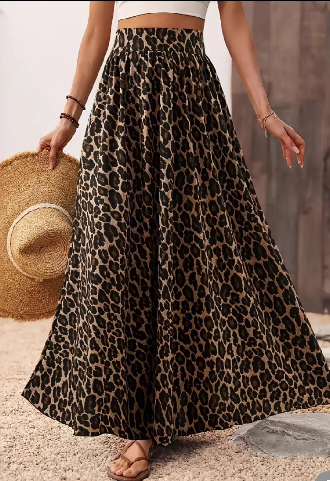 Leopard Print Maxi Skirt