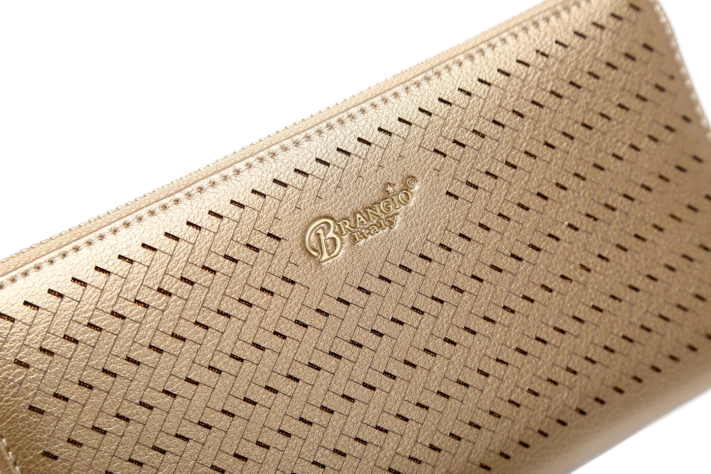 Brangio Stylish Perforated Tote Bag+Wallet 2pcs/Matching Set