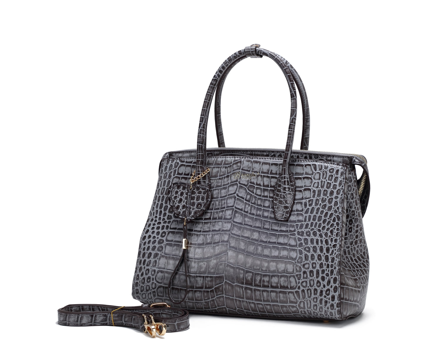 Brangio Elegant Croc-Embossed Handbag