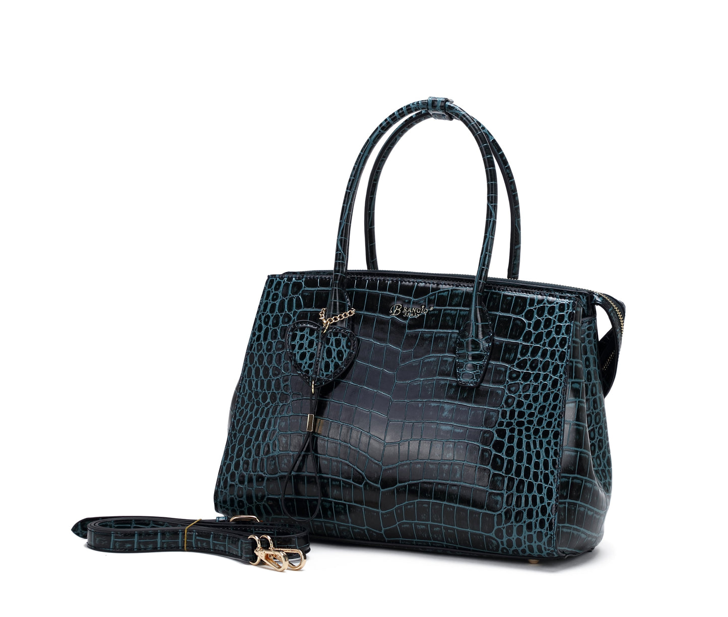Brangio Elegant Croc-Embossed Handbag