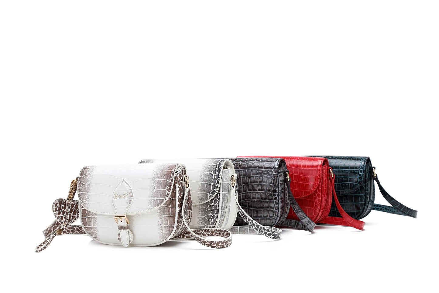 Brangio Croc-Embossed Crossbody Bag