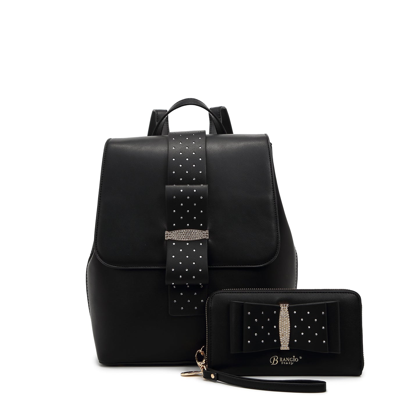 Ribbon Romance Travel Backpack With Rhinestones