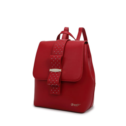Ribbon Romance Travel Backpack With Rhinestones