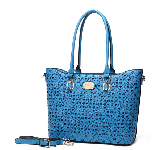 Brangio Italy Blue Monogram Tote Bag