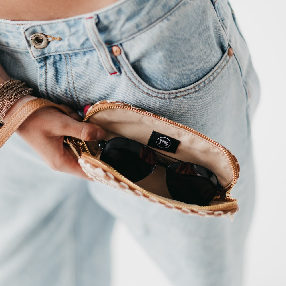 Pretty Simple Dylan Woven Sunglass Case Wristlet