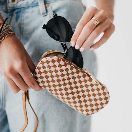 Pretty Simple Dylan Woven Sunglass Case Wristlet