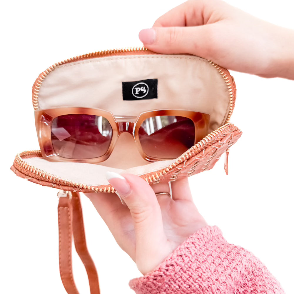 Pretty Simple Dylan Woven Sunglass Case Wristlet