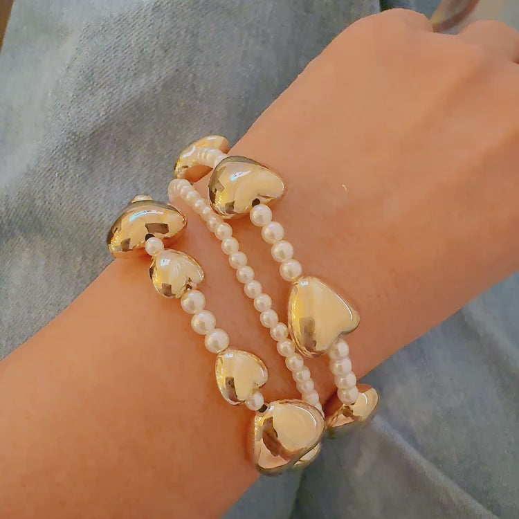 Annie Puffy Hearts Bracelet Set of 3