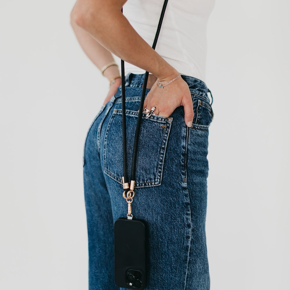 Pretty Simple  Metallic Phone Holder Crossbody Strap