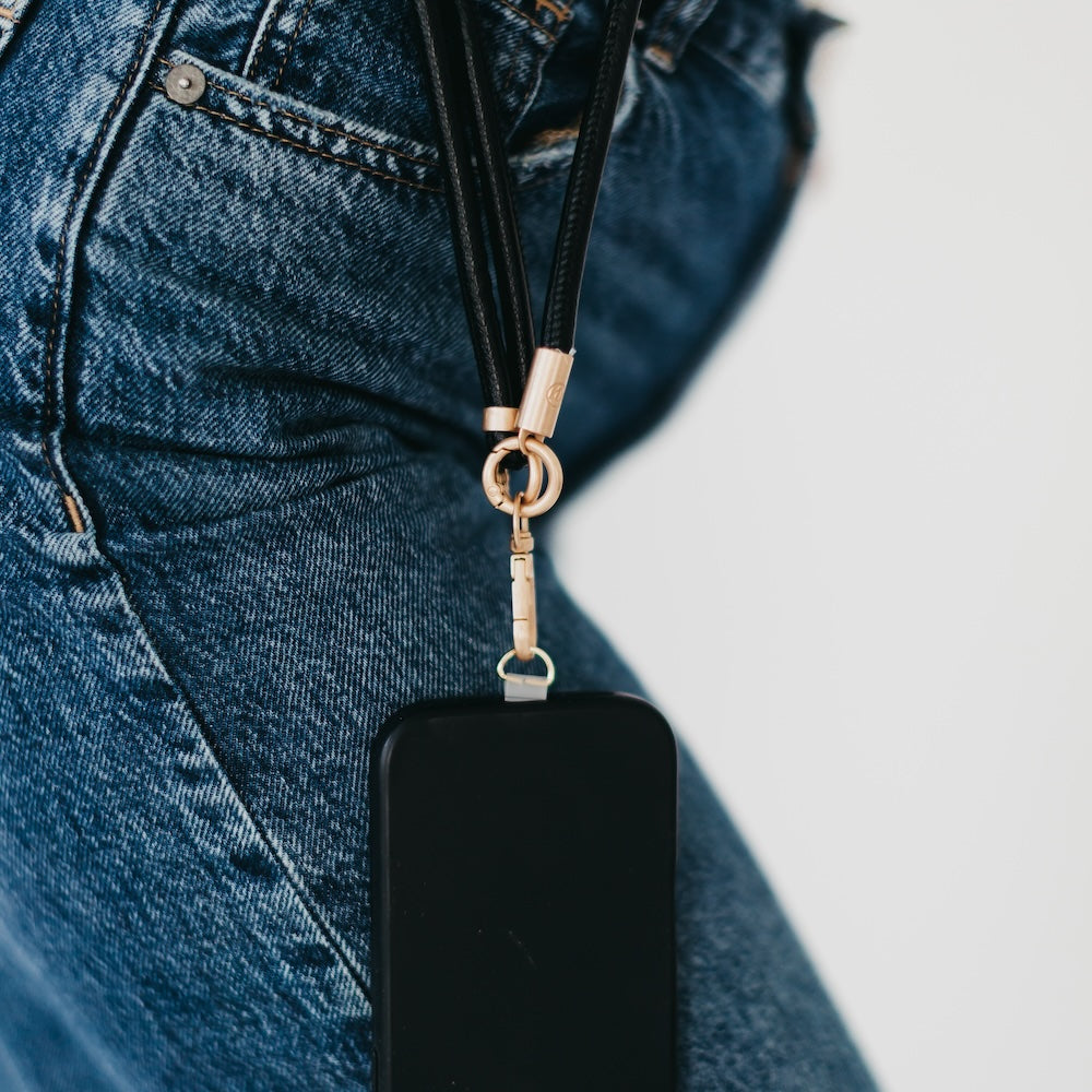 Pretty Simple  Metallic Phone Holder Crossbody Strap