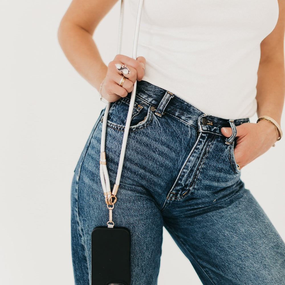 Pretty Simple  Metallic Phone Holder Crossbody Strap