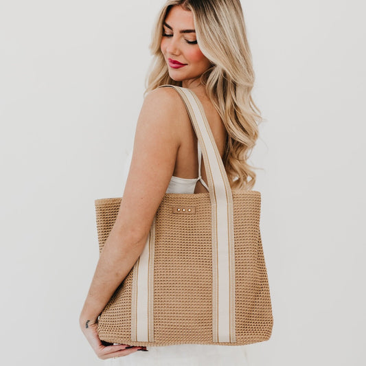 Pretty Simple Ruby Raffia Tote Bag